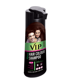 VIP Hair Colour Shampoo - Dark Brown - Instant and Permanent Hair Colour for Men and Women - 180 ML